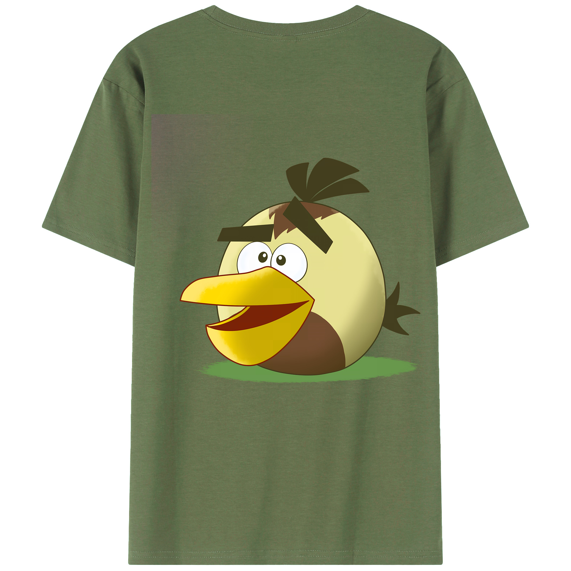 （画像用） Angry Birds アングリーバード 綿100％ メンズ半袖Tシャツ（バックプリント） 通気性